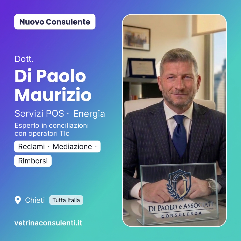 Benvenuto su Vetrina Consulenti, Maurizio Di Paolo! 👋